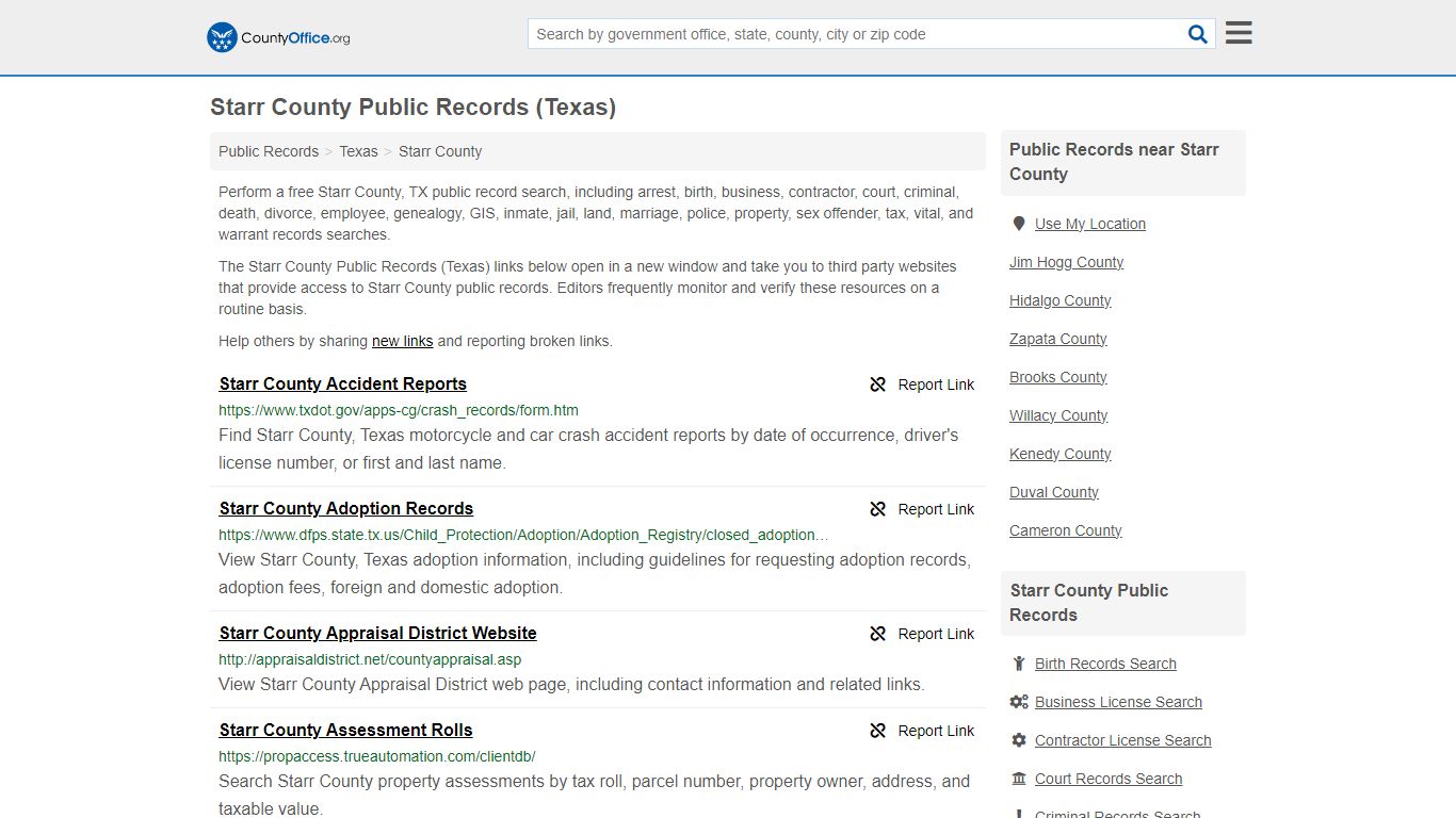 Public Records - Starr County, TX (Business, Criminal, GIS, Property ...